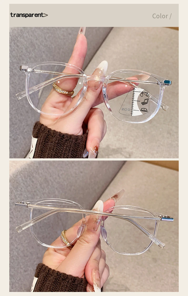 Multifokale Anti-Blaulicht-Lesebrille für Erwachsene. Doppelfunktionsbrille zum Lesen sowohl in der Nähe als auch in der Ferne.8110 – Detail 11