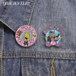 Cartoon Comedy Animation Role Enamel Pins Custom Proud Cat Lady Anime Character Brooch Backpack Lapel Badge Jewelry Accessories