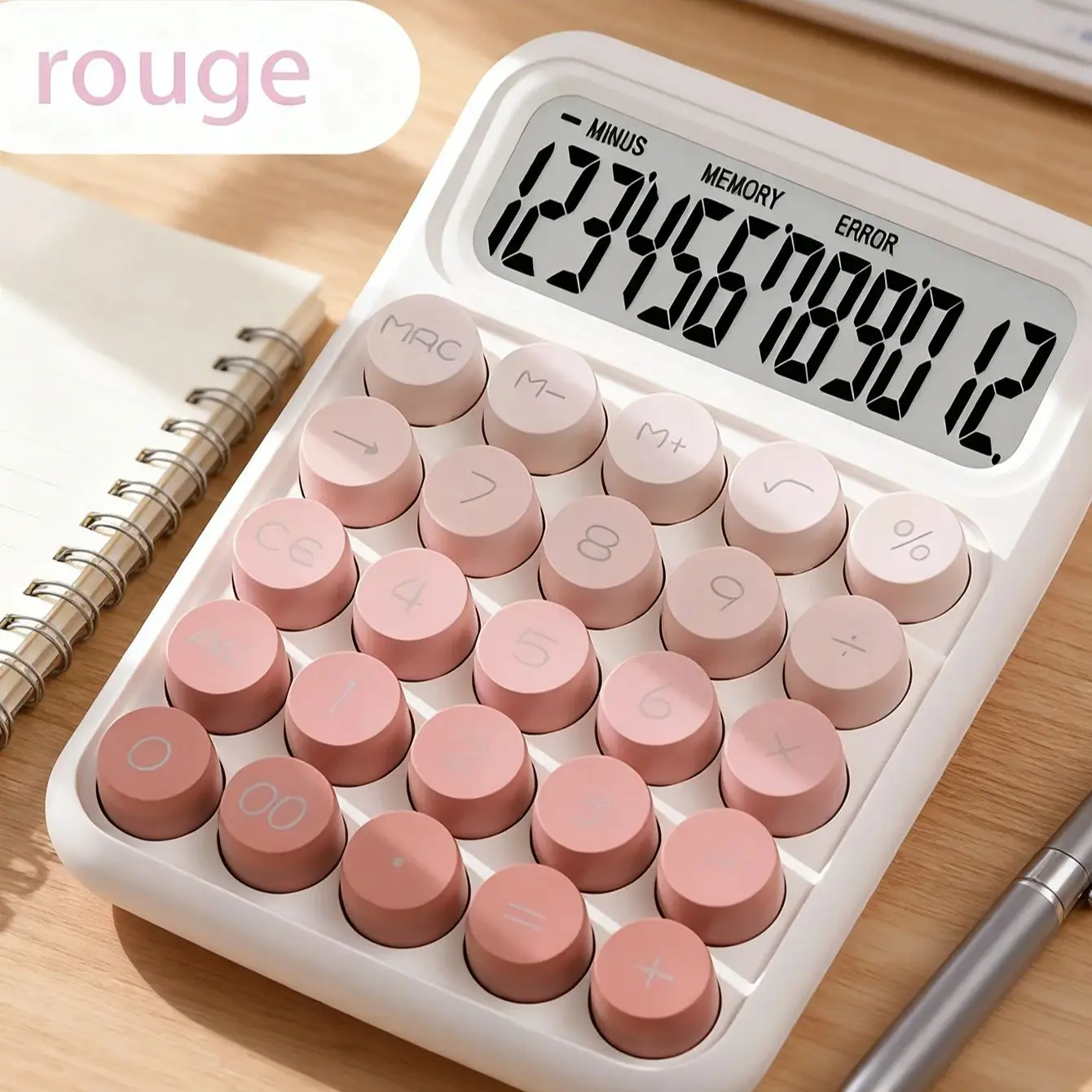 

12-битный калькулятор с большой кнопкой и большим экраном | Милая маленькая свежая и высокоценная расчетная четкая и удобная.