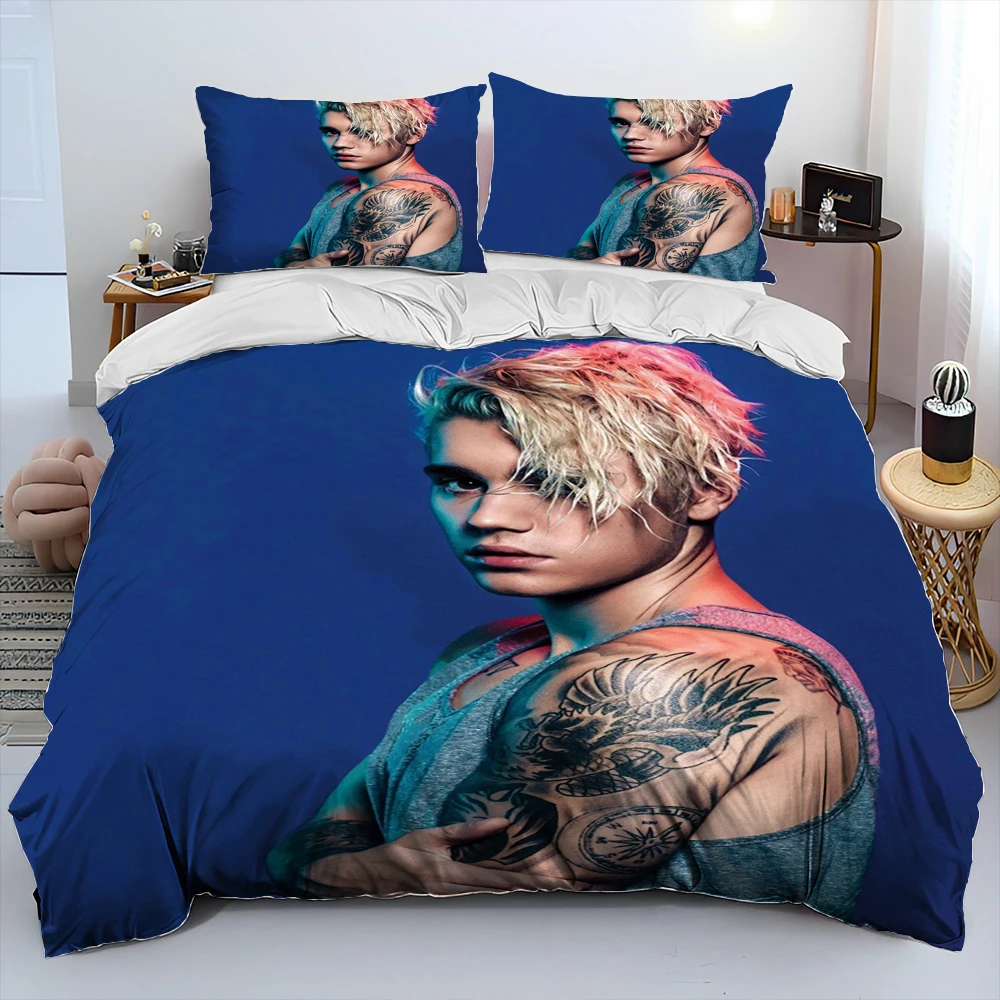 Popular Singe Justin Bieber JBiebs Comforter Bedding Set,Duvet Cover Bed Set Quilt Cover Pillowcase,king Queen Size Bedding Set