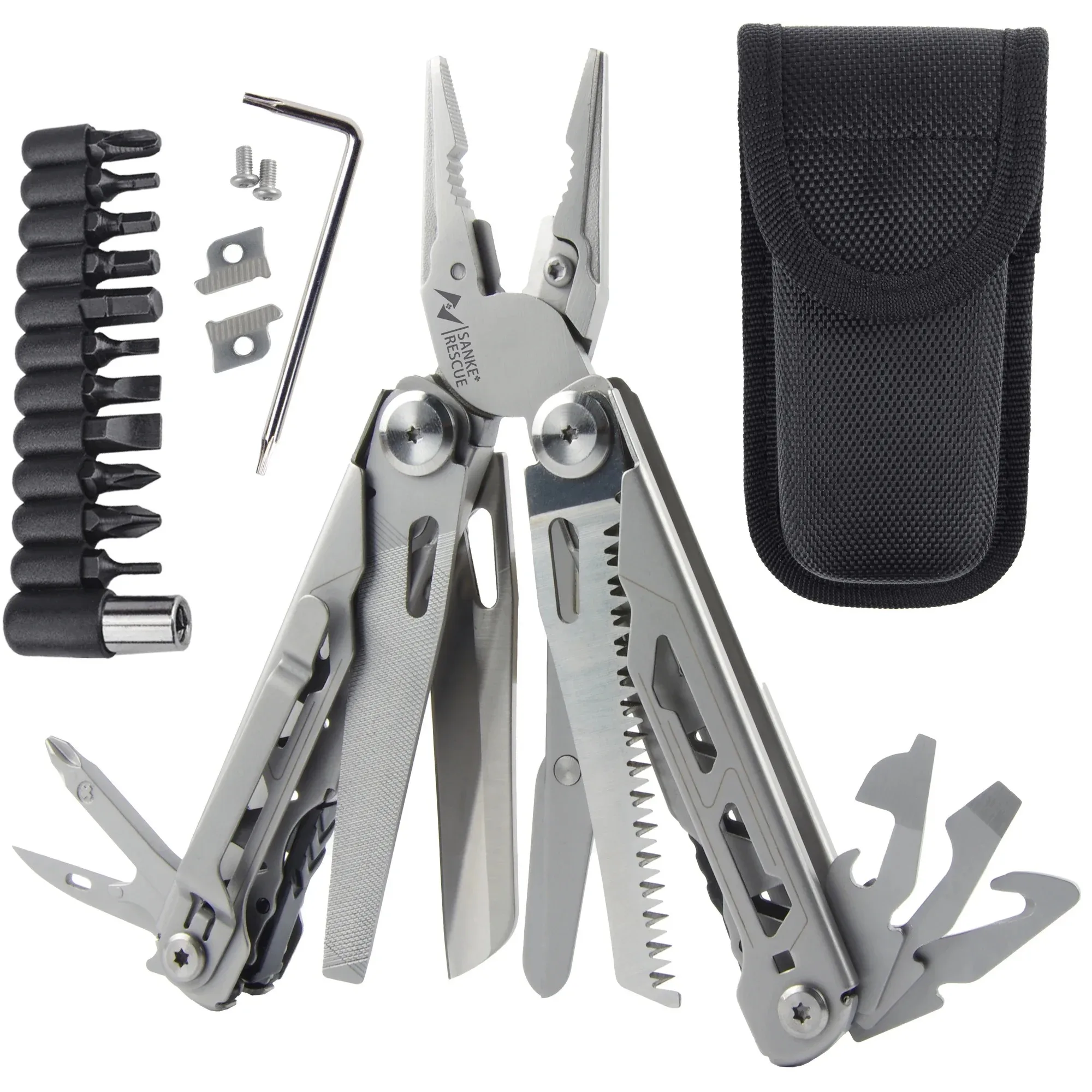 30-in-1 Multitool-Zange Tragbare Faltbare Multifunktionale Handwerkzeuge für Outdoor-Camping Kabelschneider