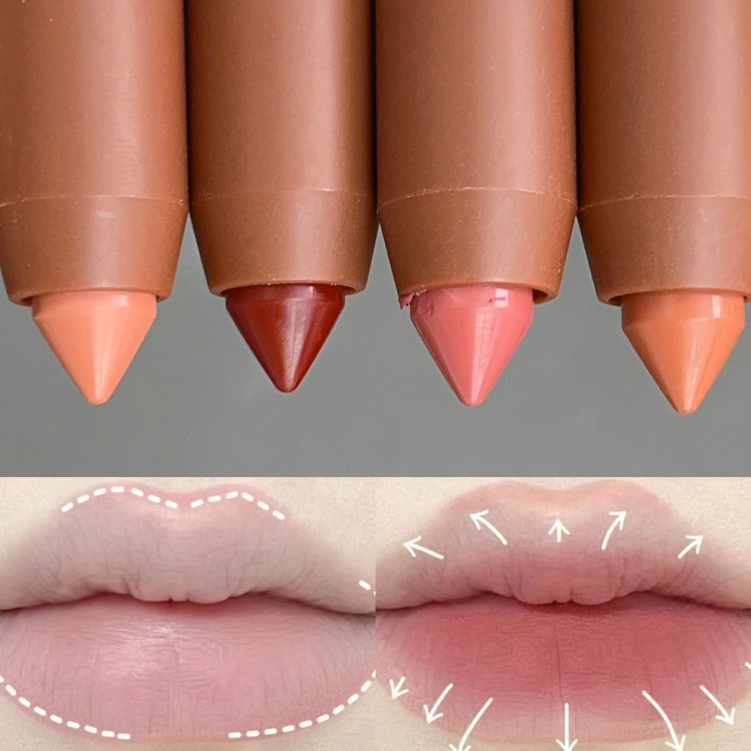 Matita per labbra con punta in velluto Labbra opache morbide Matita per rossetto sexy Matita per labbra snellente non appiccicosa impermeabile Contorno Tinta Trucco