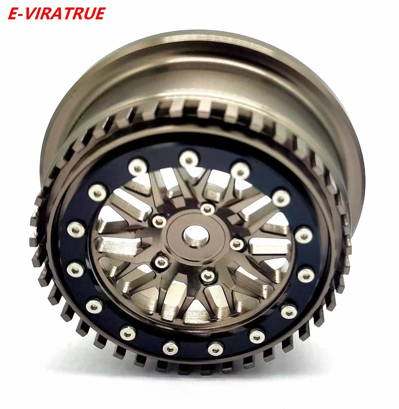 E-VIRATRUE 2.2/3.0''Alu Wheel For RZR Rey/Baja Rey/Hammer Rey U4/Losi Lasernut/Axial SCX10 1/10 Titanium1pcs