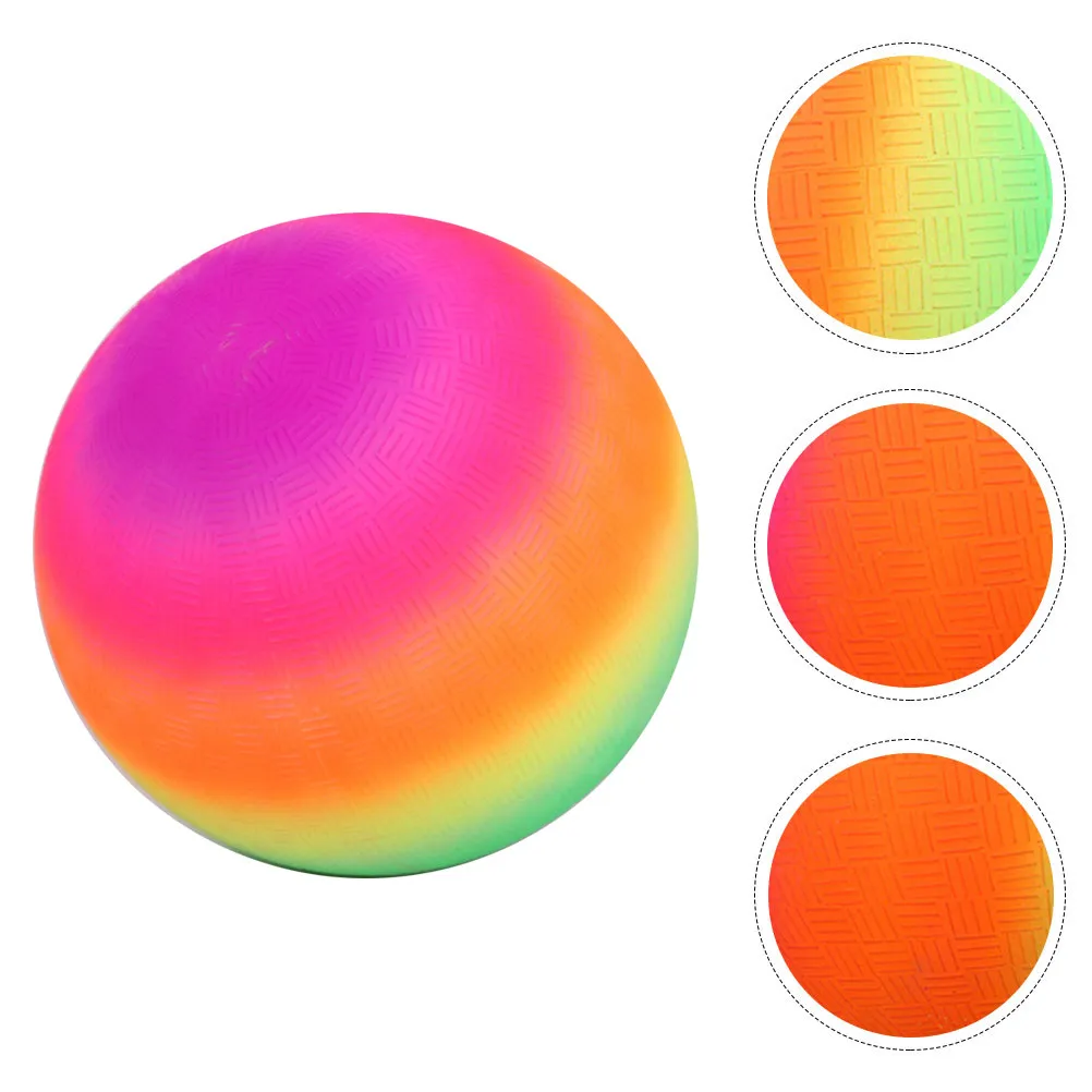 Rainbow Inflatable Play Ball for Kids Outdoor Catch Dodgeball Beach Park Yard Bounce Toy