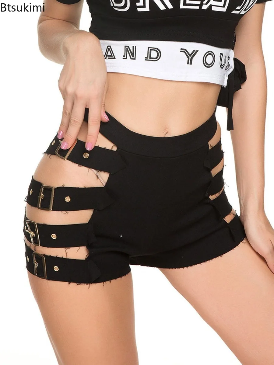 New Women's Summer Fashion Shorts Pole Dancing High Waist Strappy Booty Shorts Ladies Party Nightclub Hotpants Clubwear Costumes