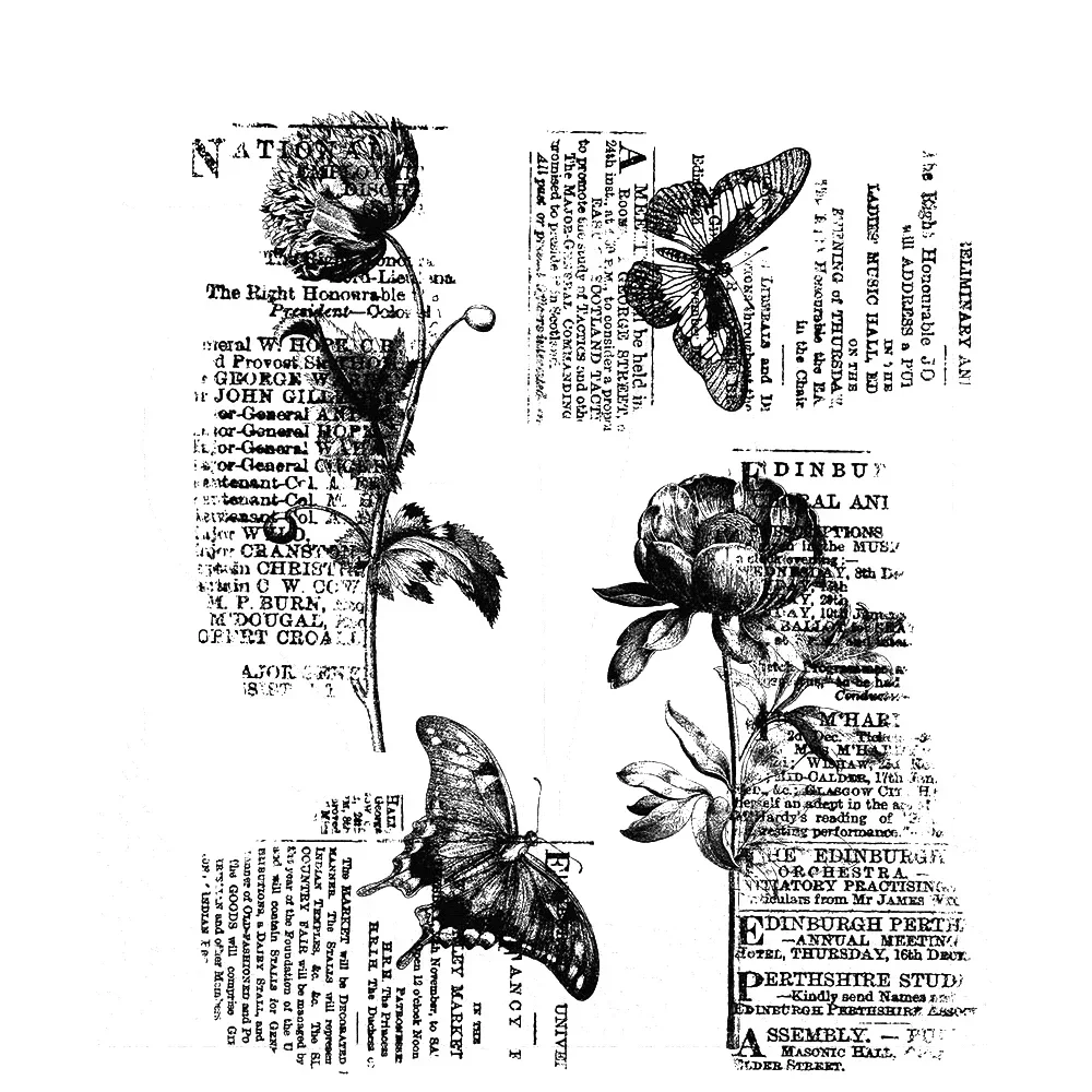 2024 neue Retro Schmetterling Blume Label Muster Klare Stempel Für Die Herstellung Von Dekoration Grußkarte Scrapbooking Kein Metall Stanzform