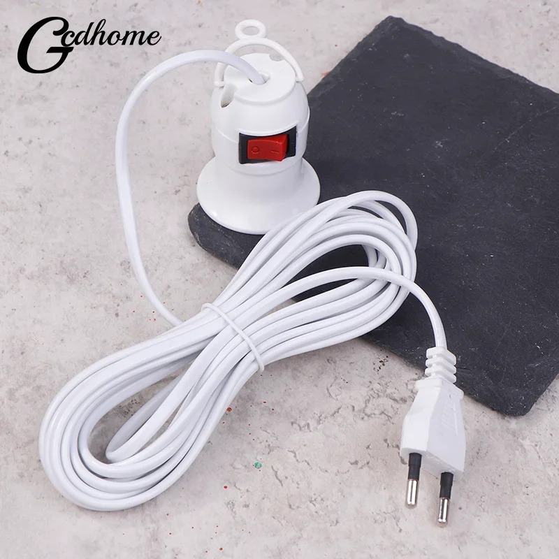 EU Plug 4M Power Cord Cables E27 Lamp Base Holder With Switch For Pendant Led Bulbs Fixture Hanglamp Suspension Socket