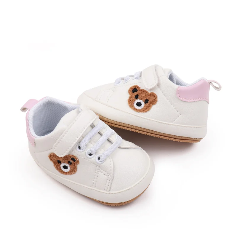 White Baby Shoes Cute Bear Casual Sneakers Toddler Non-slip Newborn Boy Girl First Walkers