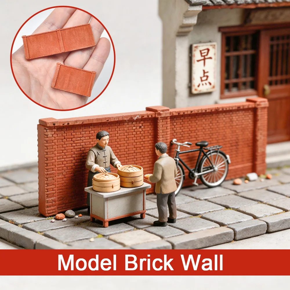 

N Scale 1:160 Miniature Plaster Brick Wall Sections Model Railway Train Diorama Building Architecture Scenery Materials 1 Set