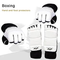 Taekwondo Leather Hand Gloves Sparring Karate Wrist Protector Guard Gear Boxing Martial Arts Hand Palm Guard Sock Adult Kid