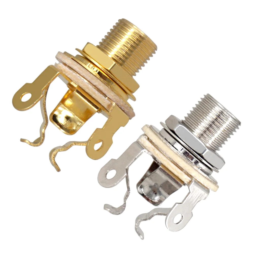 

1/4 Inch 6.35mm Electric Guitar Pickup Stereo Input Socket Output Brass Stereo Sockets For Pedal Guitar Female Connector