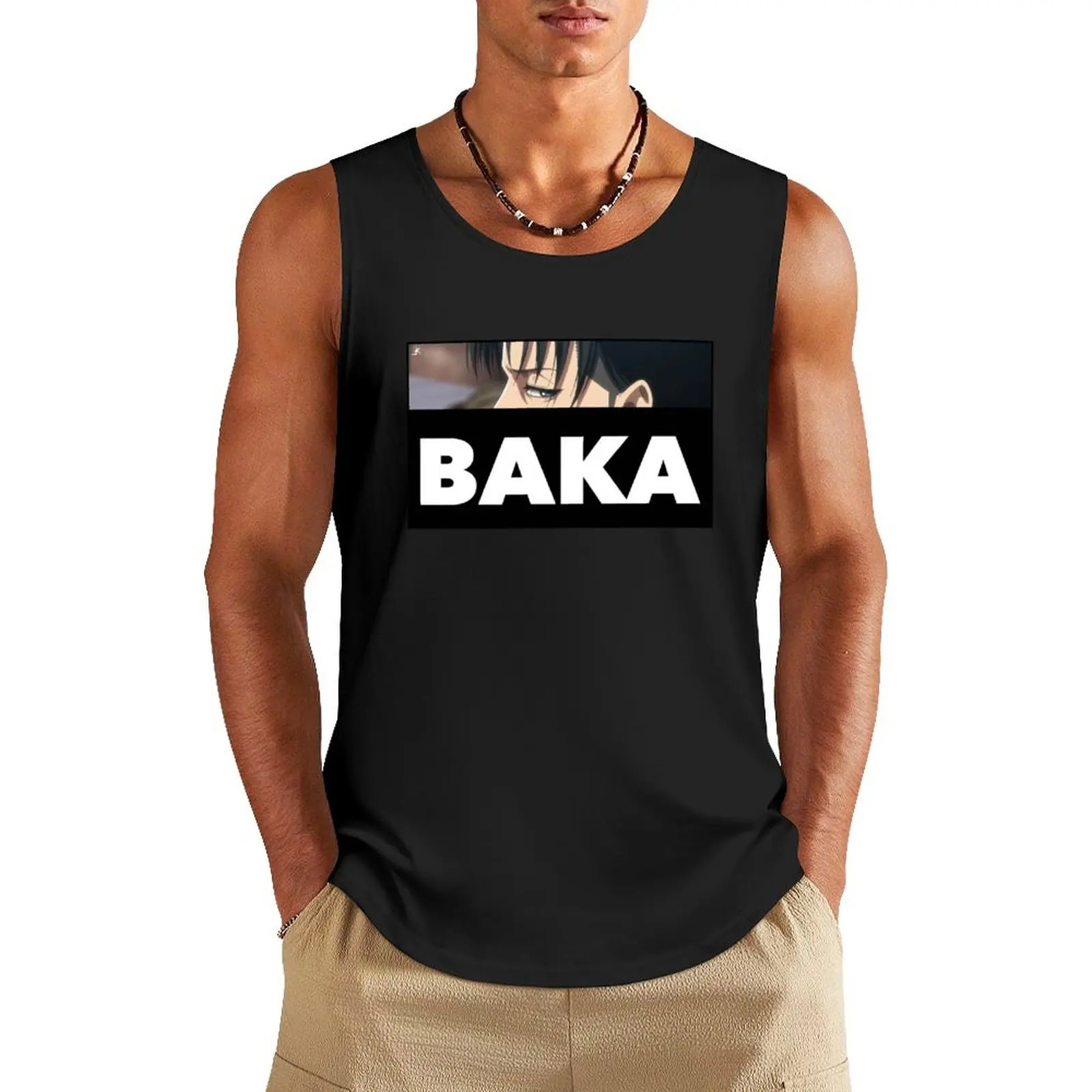 Baka Levi Ackerman AoT Tank Top Man clothes for gym Men's sleeveless