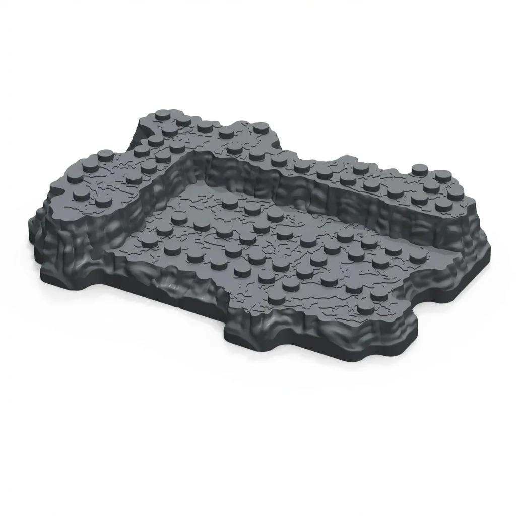 Base de 12.5cm para Terreno Roccioso, Plataforma de Exhibición MOC, Accesorio para Bloques de Construcción, Diorama, Modelo, Ladrillos, Regalo para Coleccionistas
