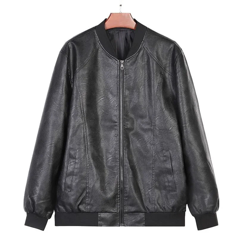 

Новый осенне-зимний мужской кардиган из искусственной кожи, утолщенный повседневный водонепроницаемый универсальный модный топ с круглым вырезом