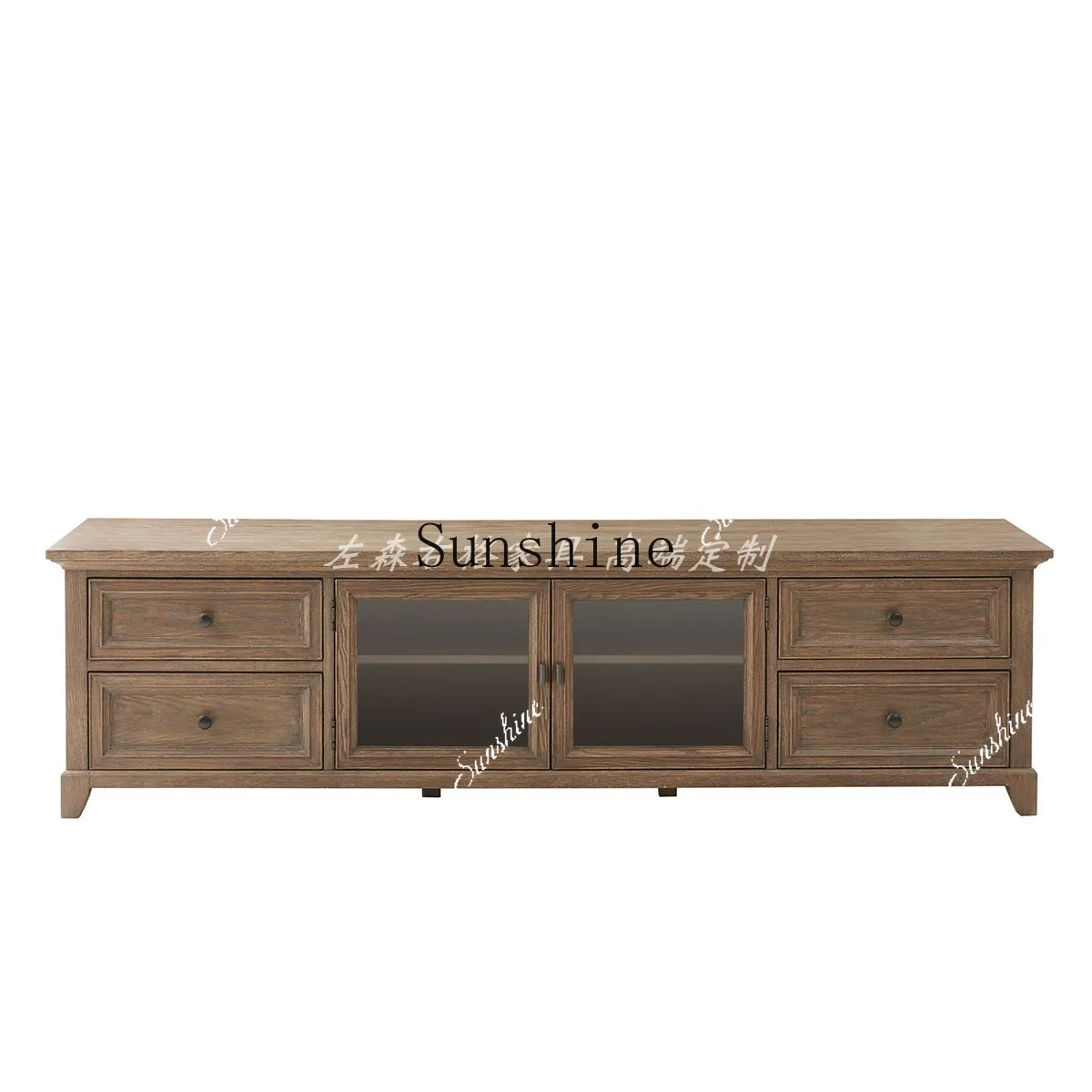 American furniture simple living room TV media storage cabinet rural   FT