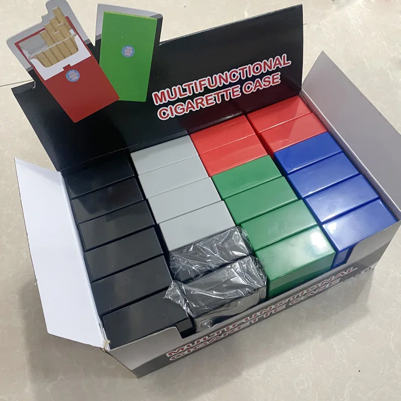 12pcs Plastic Cigarette Box Portable Cigar Case Pocket Smoking Holder Anti-Collision Storage Container