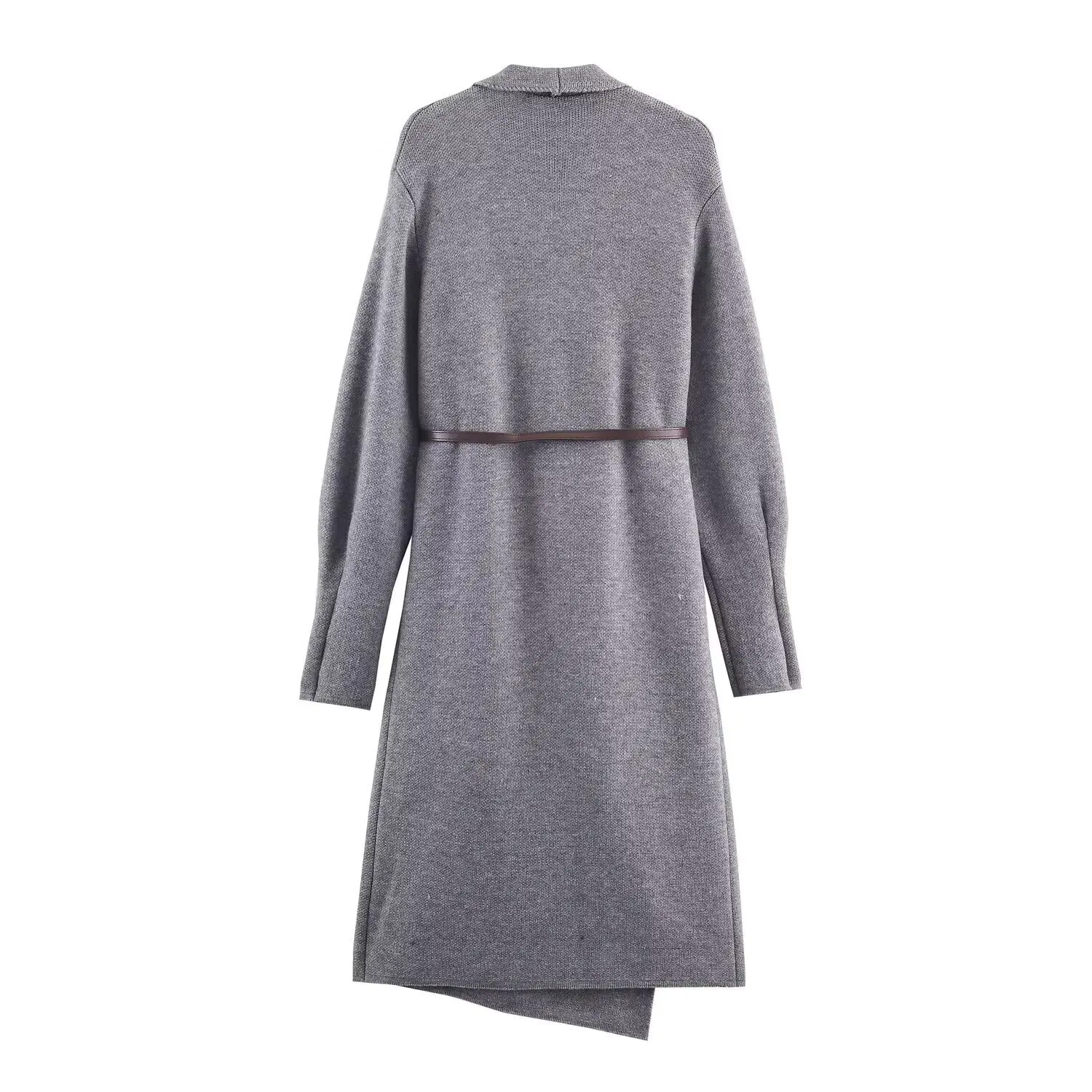 Dave & di inverno casaco longo minimalista moda francesa senhoras elegante casaco de malha jaqueta feminina roupas topos com cinto