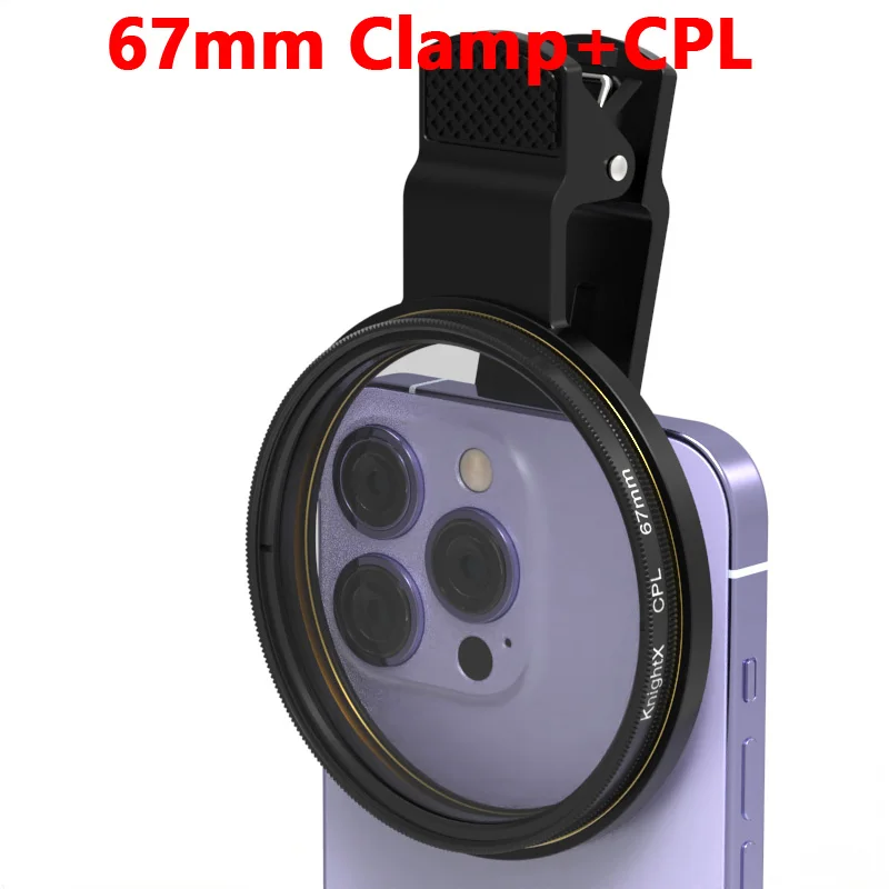 Profesjonalny uchwyt na telefon z klipsem i filtrem CPL do telefonu komórkowego