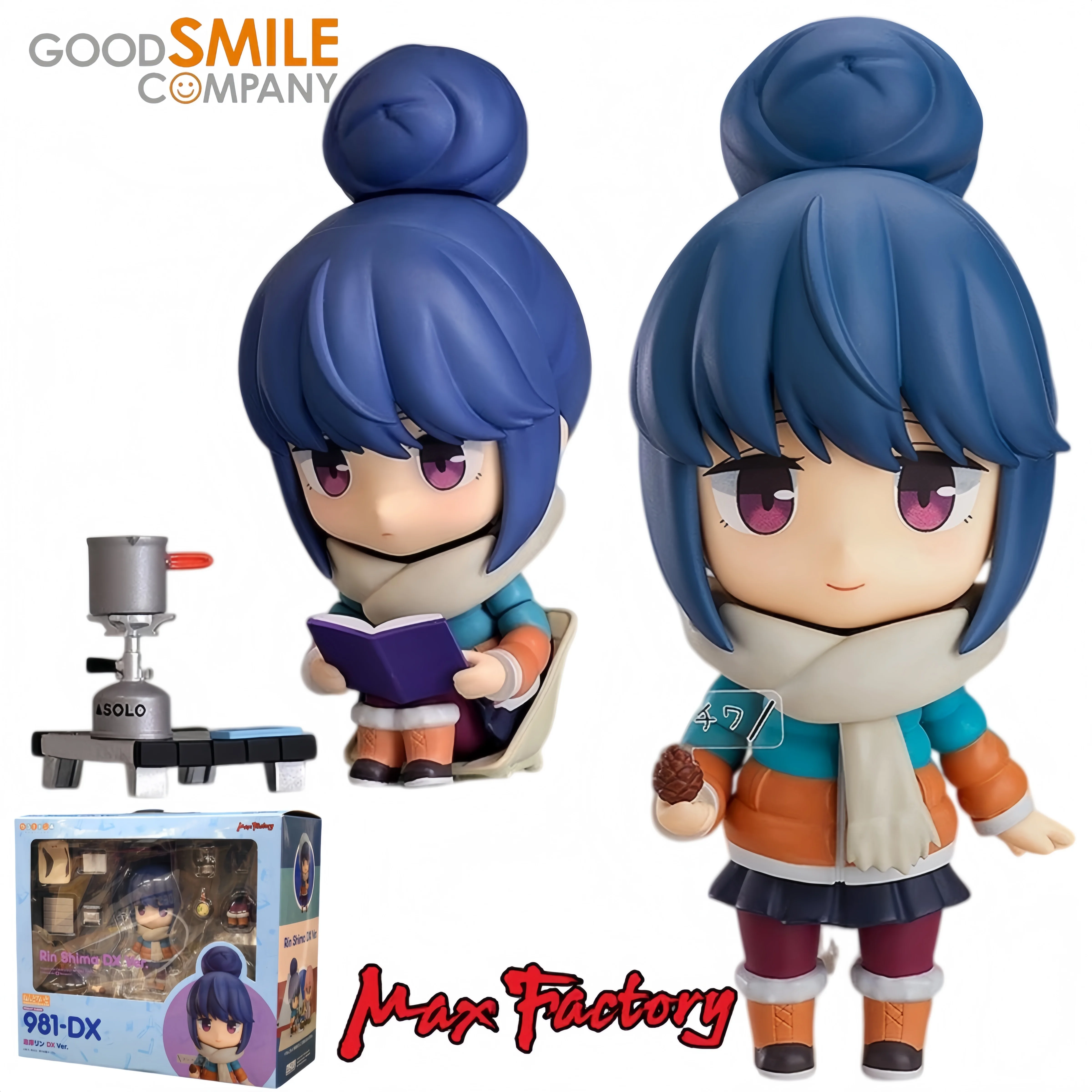 Max Factory Nendoroid #981 Rin Shima Yuru Camp Q Version Action Figure Anime Model Collectible Toy Desktop Display Ornament