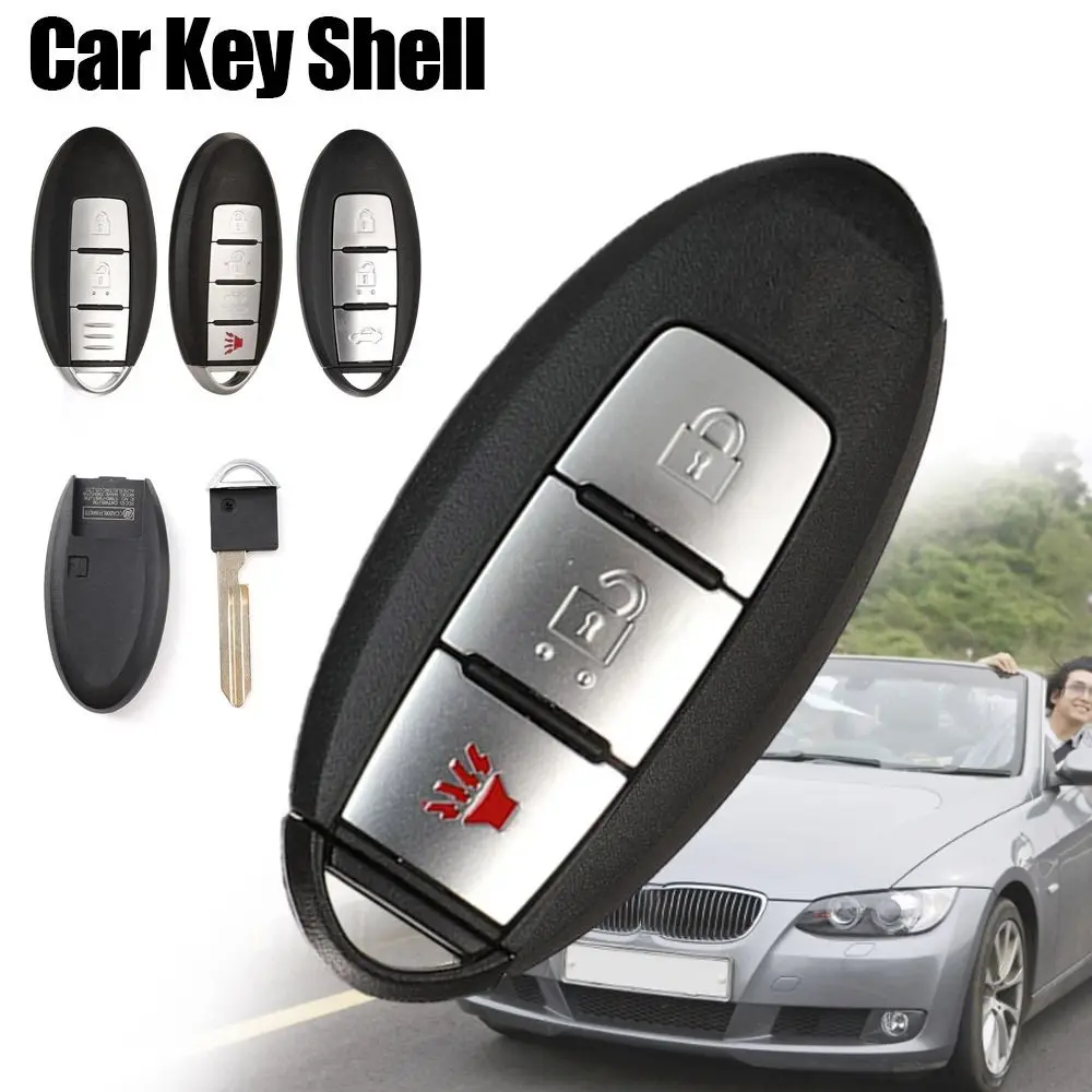 2/3/4 Buttons Car Remote Key Shell Uncut Blade ABS Car Key Shell Black for Nissan/Altima/Maxima/Murano/Rogue/Sunny/Teana/Versa