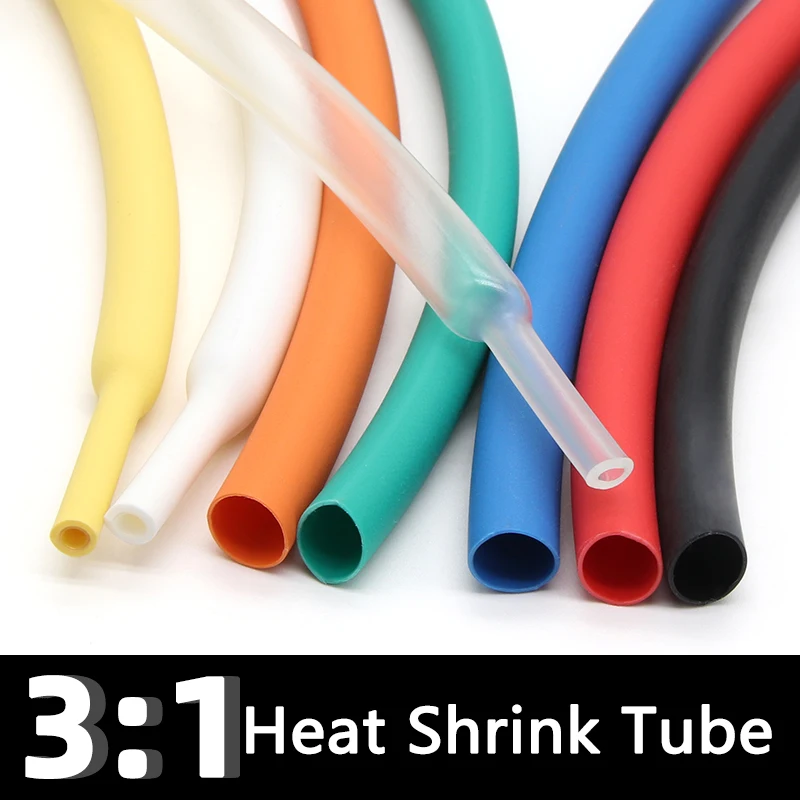 1M 3:1 Heat Shrink Tube With Double Wall Glue Tube Diameter 1.6/2.4/3.2/4.8/6.4/7.9/9.5/12.7/15.4/19.1/25.4/30/39/50mm