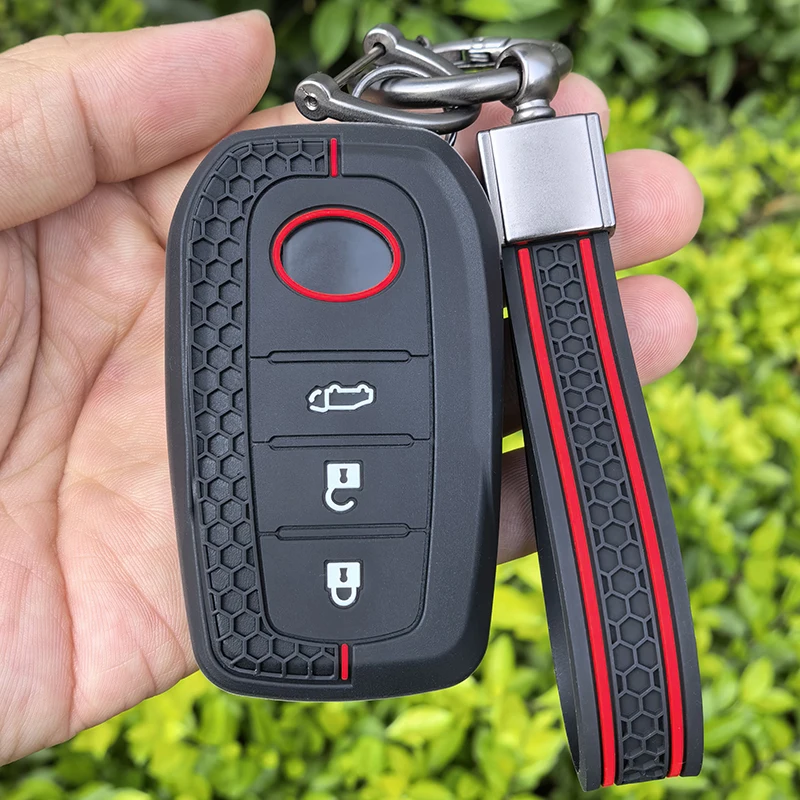 Silikon-Autoschlüsselhülle für Toyota CHR Hilux Fortuner Land Cruiser 200 Camry Corolla Crown RAV4 Highland Zubehör