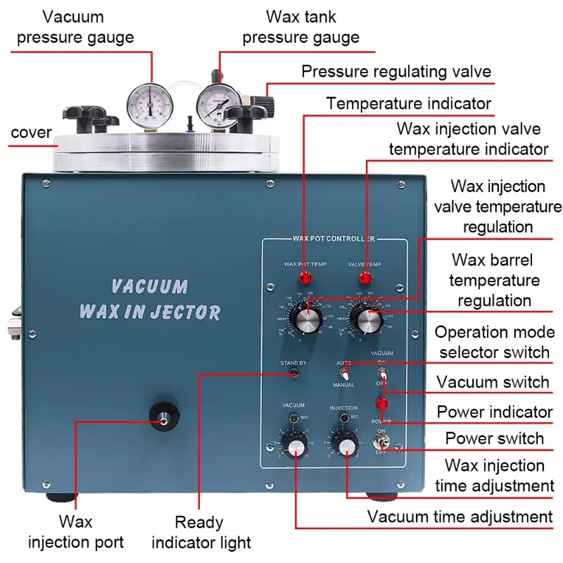 

Высокое качество 510 Вт вакуумный литье воском ювелирный инструмент оборудование регулируемая ручка емкость 3 кг машина для инъекций воска инжектор воска