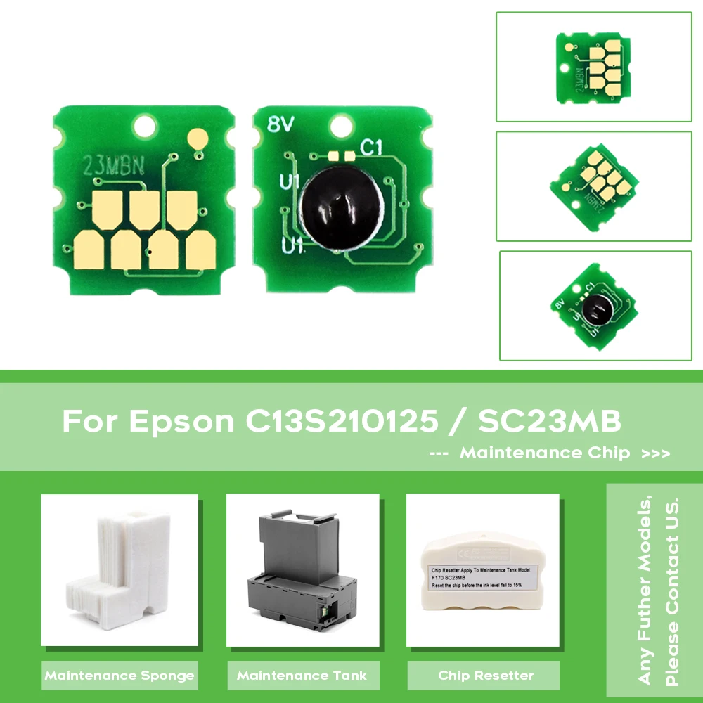 C13S210125 S2101 SC23MB Maintenance Box Tank Chip For Epson SureColor F100 F130 F160 F170 F150 SC-100 SC-F160 SC-F170 Printers