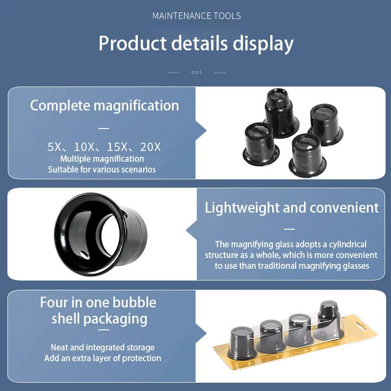 Инструмент для ремонта часов Ремонт часов 10x 20x увеличительное стекло Очки Окуляр Ремонт часов увеличительное стекло