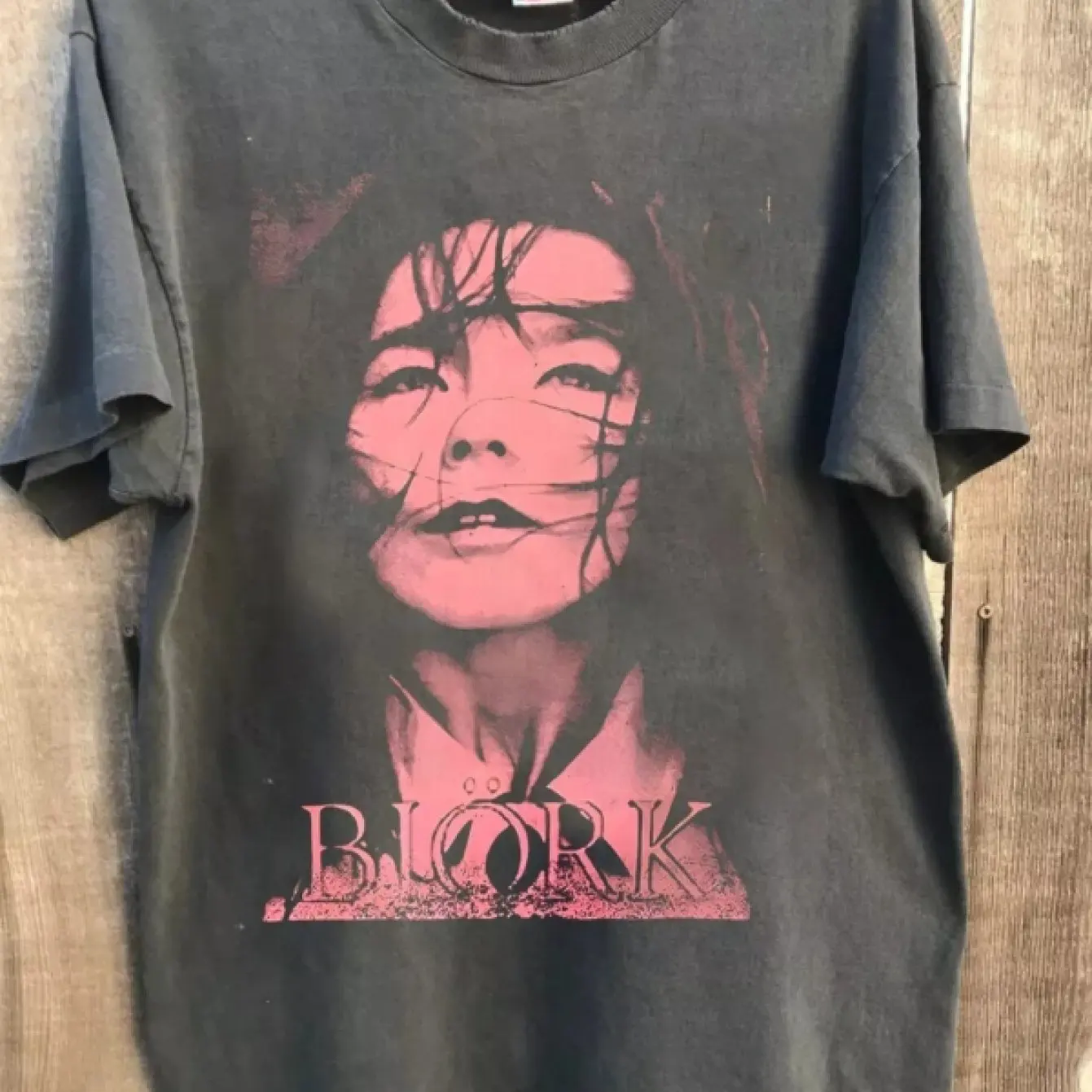 1990s Bjork Debut Album Logo Short-sleeved Men's and Women's T-shirts 2025 Summer New European and American Hip-hop T-shirts