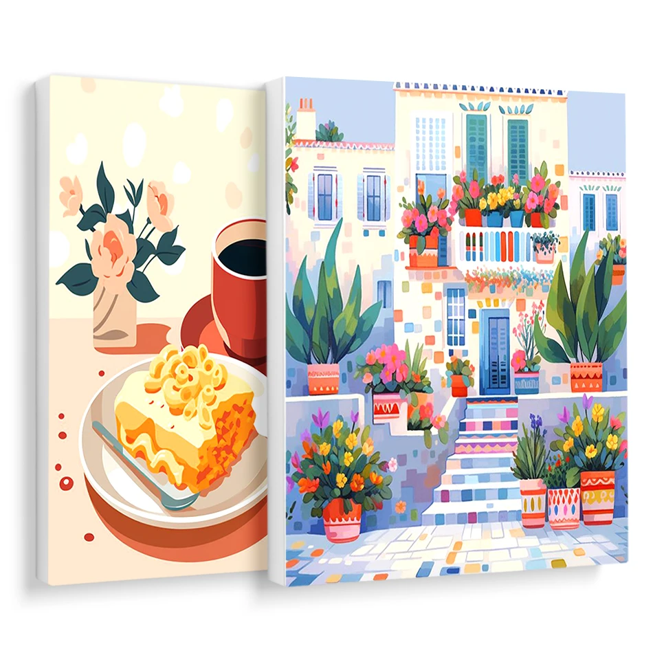 

RUOPOTY-Painting By Numbers On Canvas Landscape Items Simple Hand Drawing For Beginner Easy Picture Drawing Art Supplies Crafts