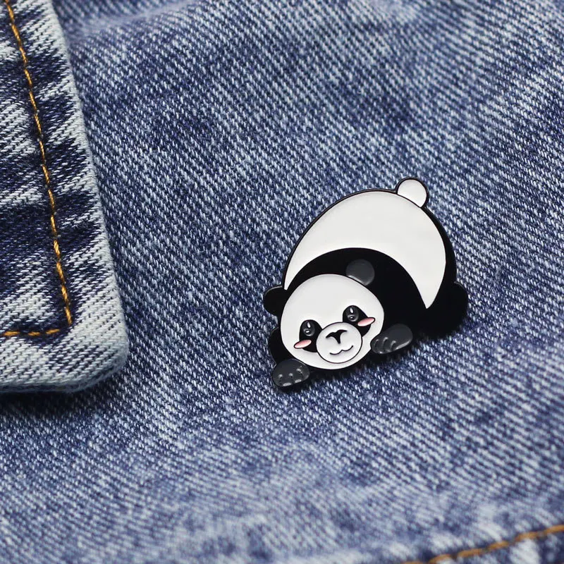1Pc Cute Cartoon Lobster Panda Tiger Cosmic Alien Planet Brooch Shirt Alloy Enamel Badge Pins