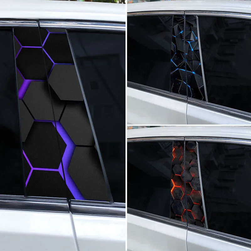 

2pcs Color Shape Car Stickers DIY Car Door Pillar Stickers Cover Scratches Car Stickers Car B Pillar Vinyl Stickers