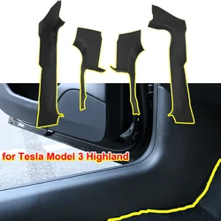 แถบป้องกันแถบติดขอบประตูด้านหน้าด้านหลังสำหรับ Tesla 2024 3รุ่นใหม่ Model3แผ่นกันเปื้อนกันน้ำ