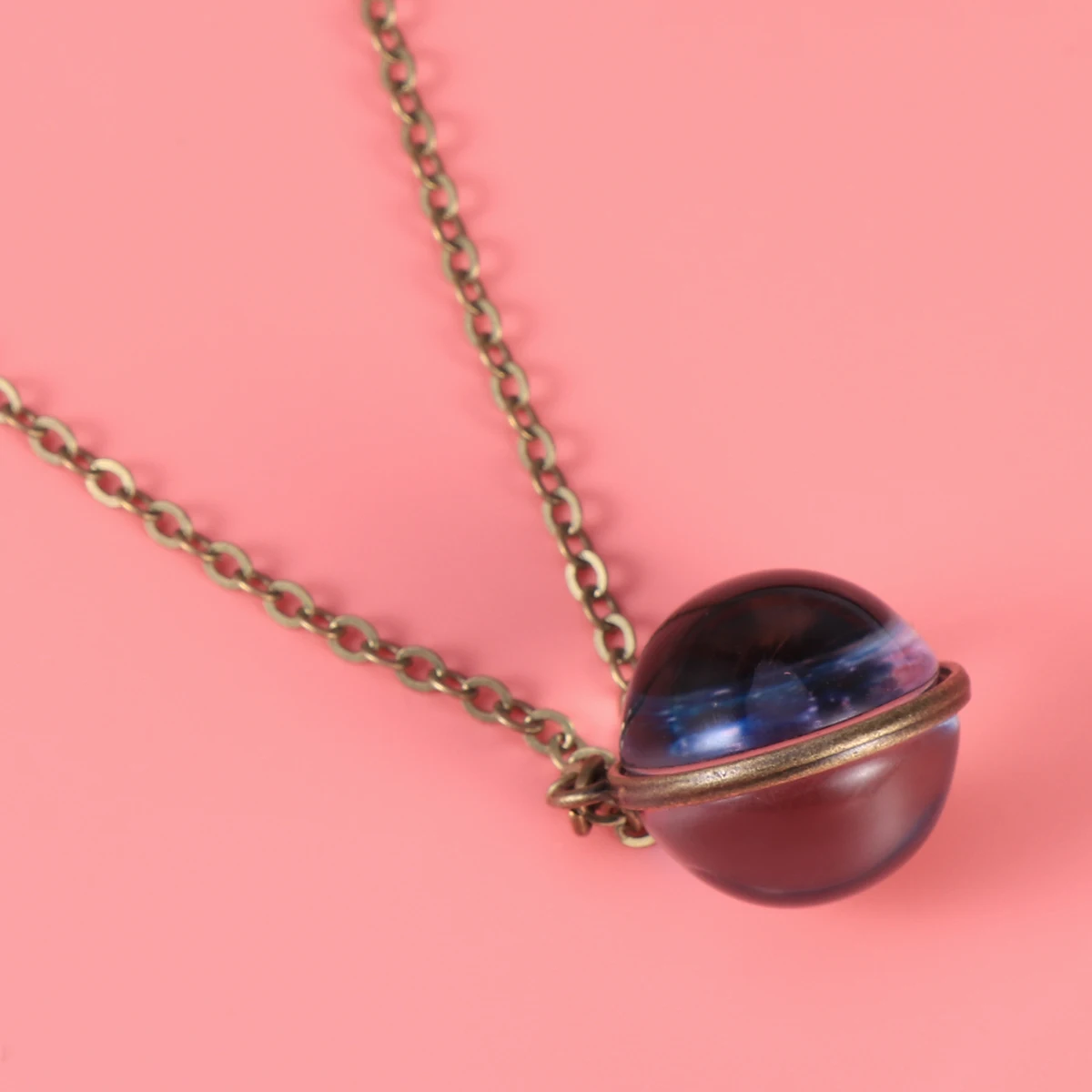 

Double-Sided Sky Necklace Universe Glass Ball Pendant Pendant Necklace for Birthday Valentine Gift
