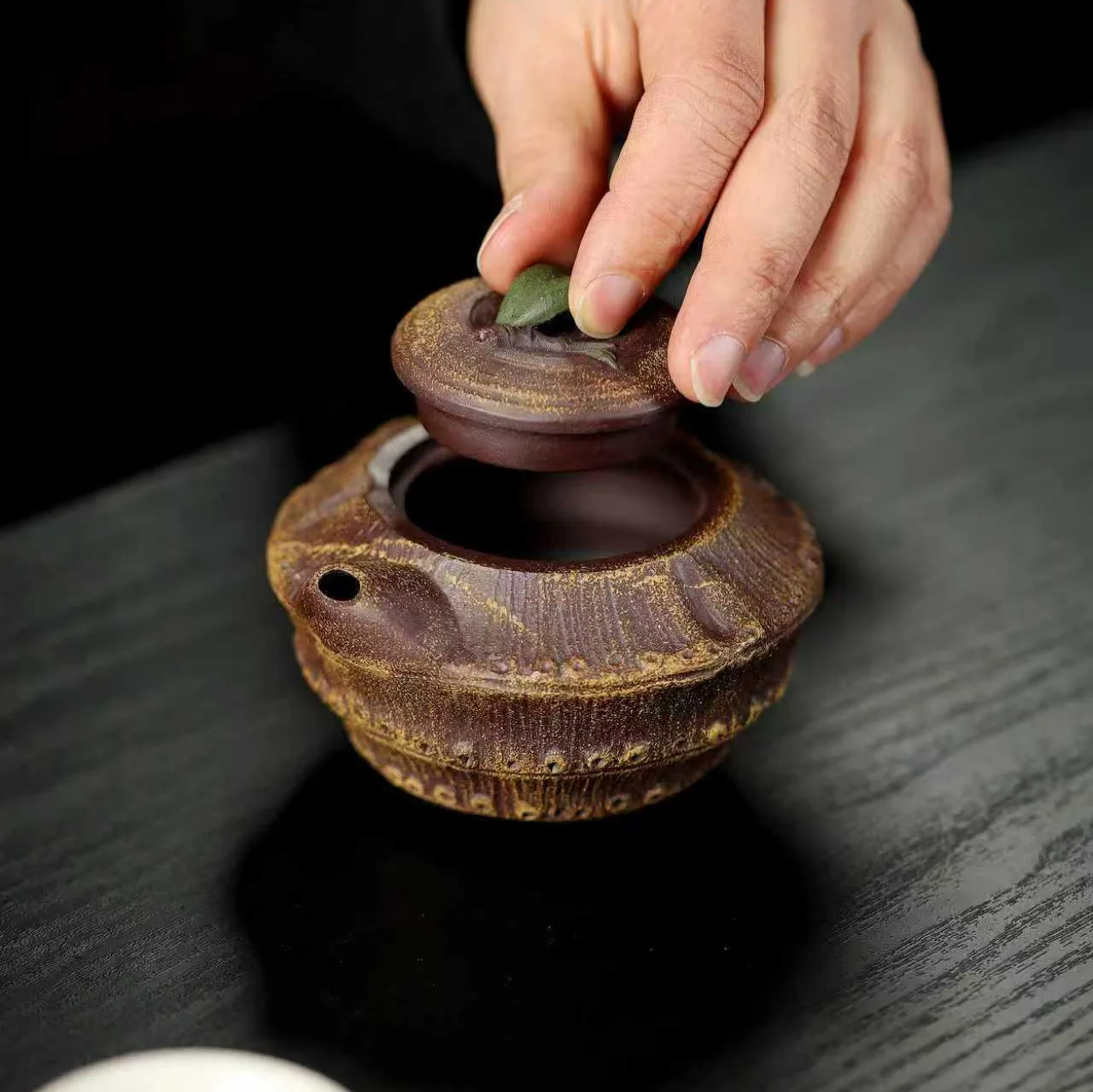 High Quality Real Yixing Jasaho Zisha Clay Teapot Purple Pot Creative Bionic Bamboo Tea Kung Fu Set