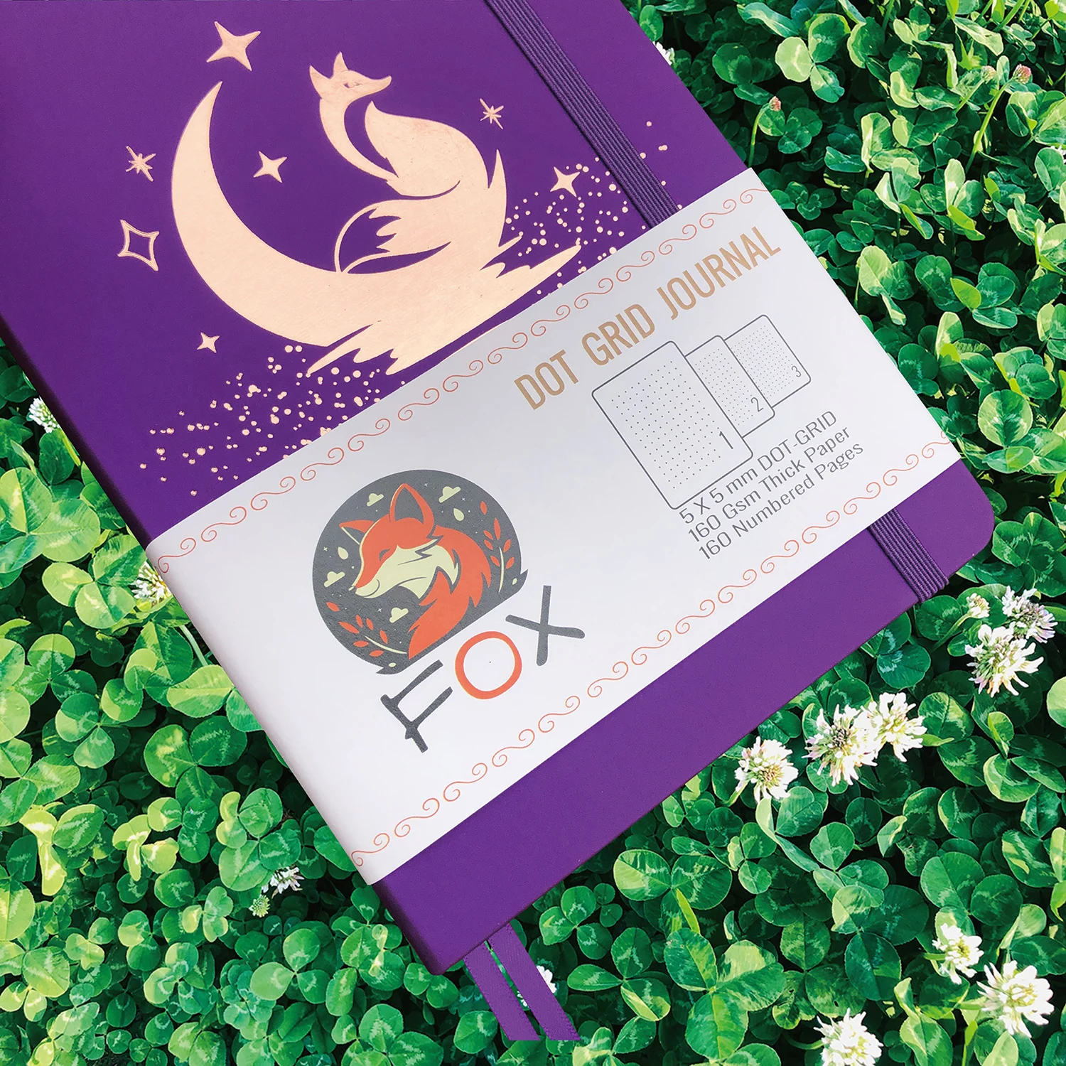 Imagem -04 - Buke-mysterious Purple Fox Bala Pontilhada Journal Sketchbook Notebook 160gsm Papel Grosso 160 Dot-grid Páginas Numeradas