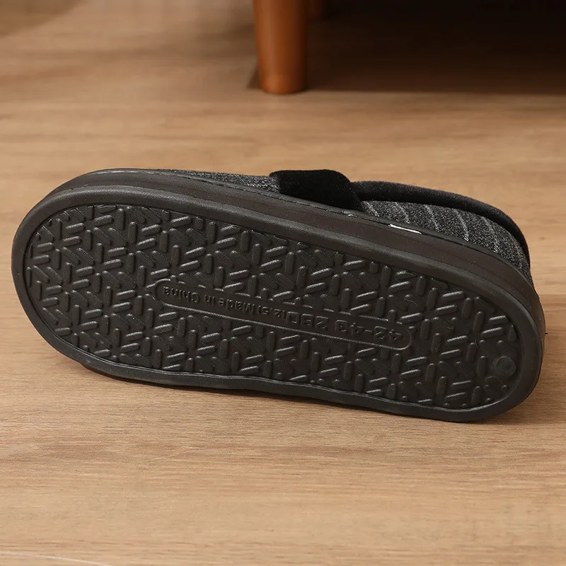 Herren Extra Große Größe 40-51 Warme Plüsch-Winterhausschuhe Dicke Sohle Rutschfeste Indoor-Hausschuhe – Detail 12