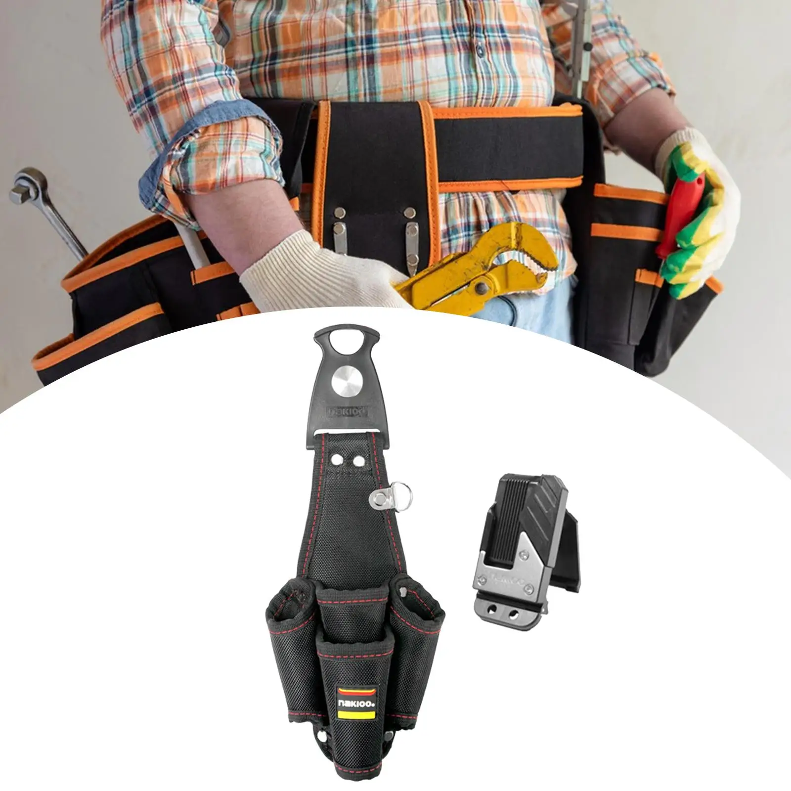 

Heavy Duty Tool Belt Bag Hardware Bag Rotatable Organizer Waist Tool Pouch Electrician Tools Bag for Plumber Contractor