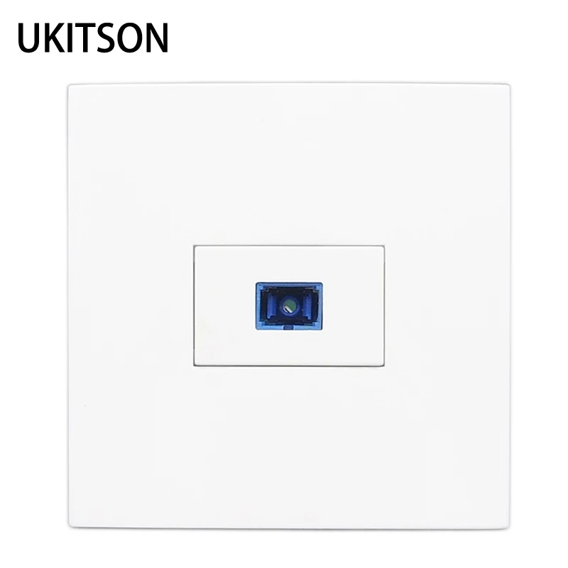 White Panel One Port SC UPC Optical Fiber Wall Outlet Socket SC-SC Female To Female Faceplate