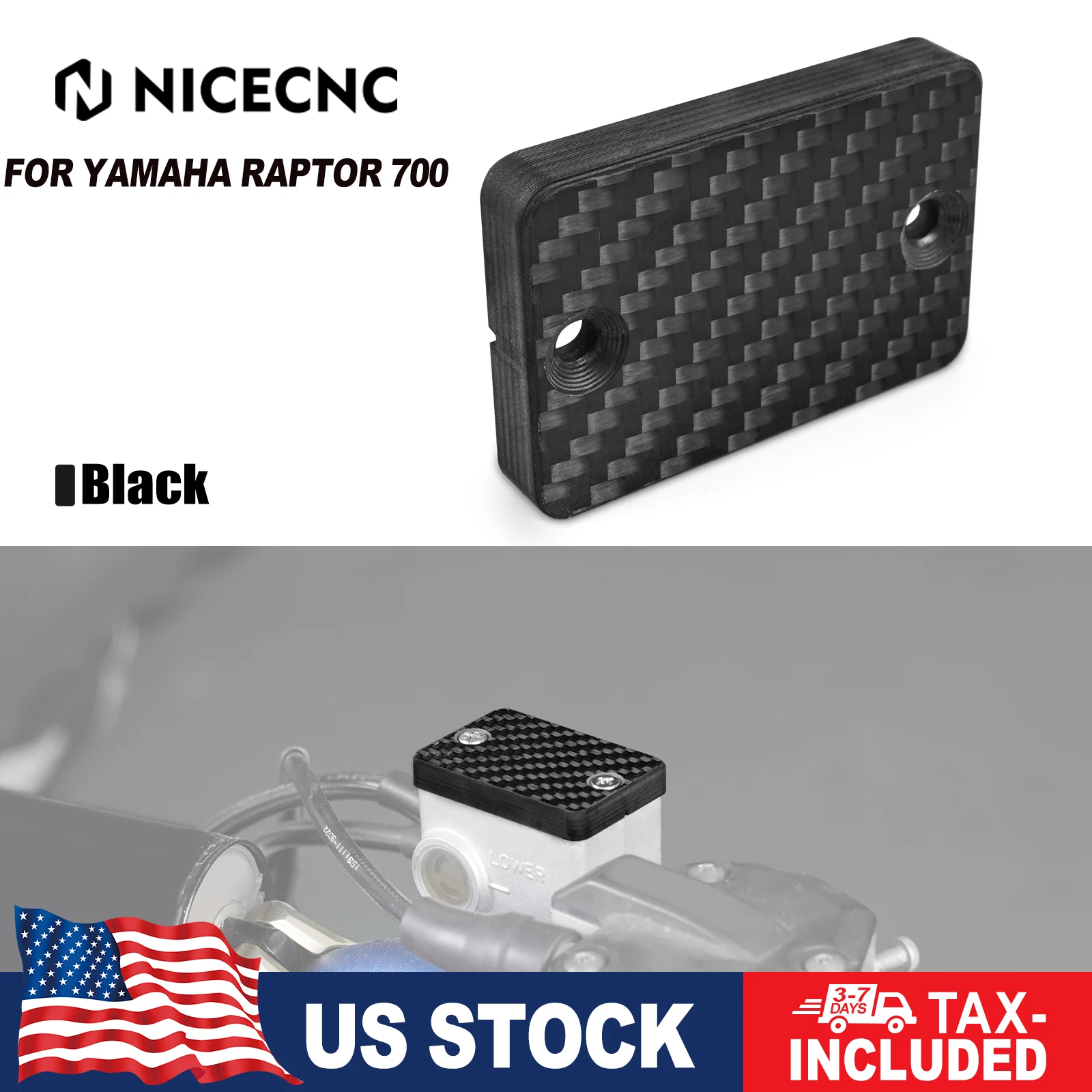 

Крышка переднего тормозного бачка NiceCNC Raptor 700 ATV для Yamaha Raptor 700 YFZ450R для Honda TRX450R 5YU-25852-00-00, углеродное волокно