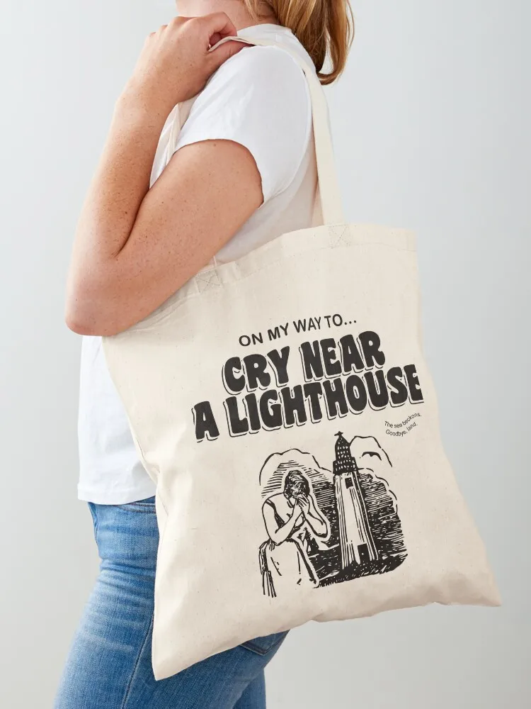 Cry Near a Lighthouse Tote Bag tote bag men's Custom bag Shopping bags canvas tote