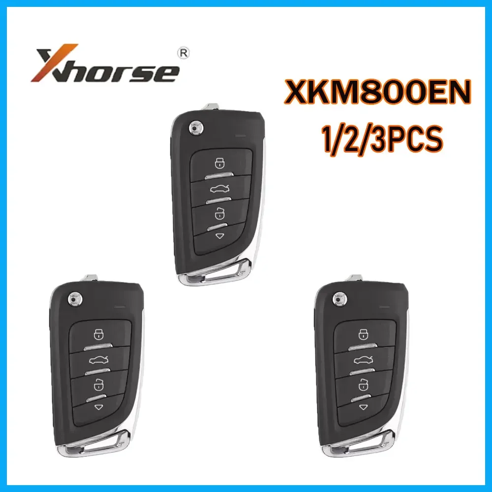 Xhorse-XKM800EN Universal Flip Remote Key, 4 Botões, Estilo Faca, Chave para VVDI2, VVDI, Mini Programador de Ferramentas, 1 Pc, 2 Pcs, 3Pcs