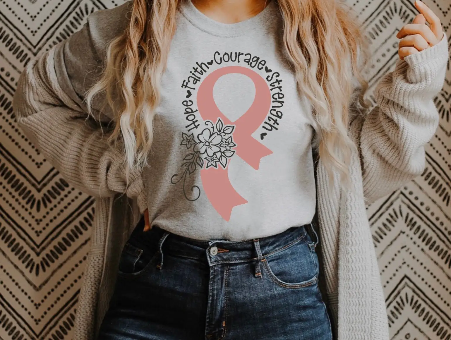 Hope Faith Courage Strength Cancer Awareness T shirt