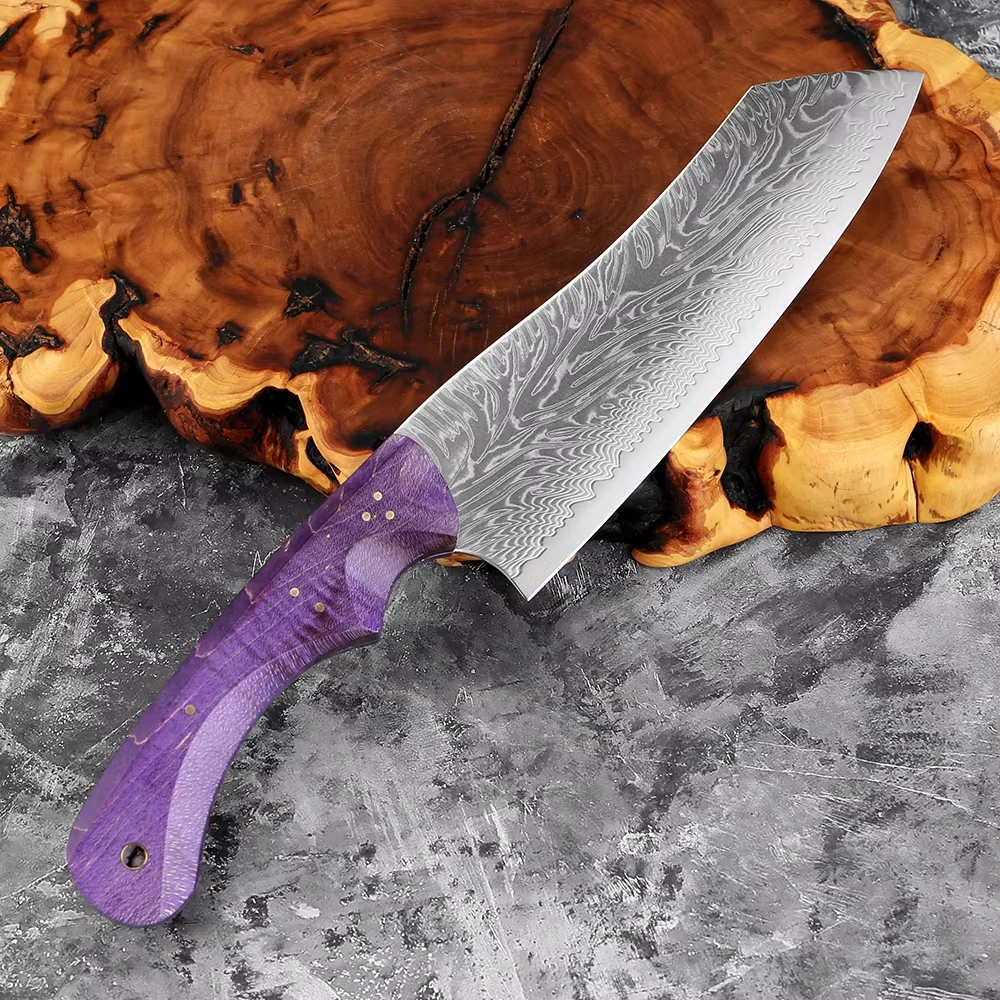 

Японский профессиональный кухонный нож сантоку из дамасской стали ручной работы, 7 дюймов, для нарезки, с эргономичной рукоятью