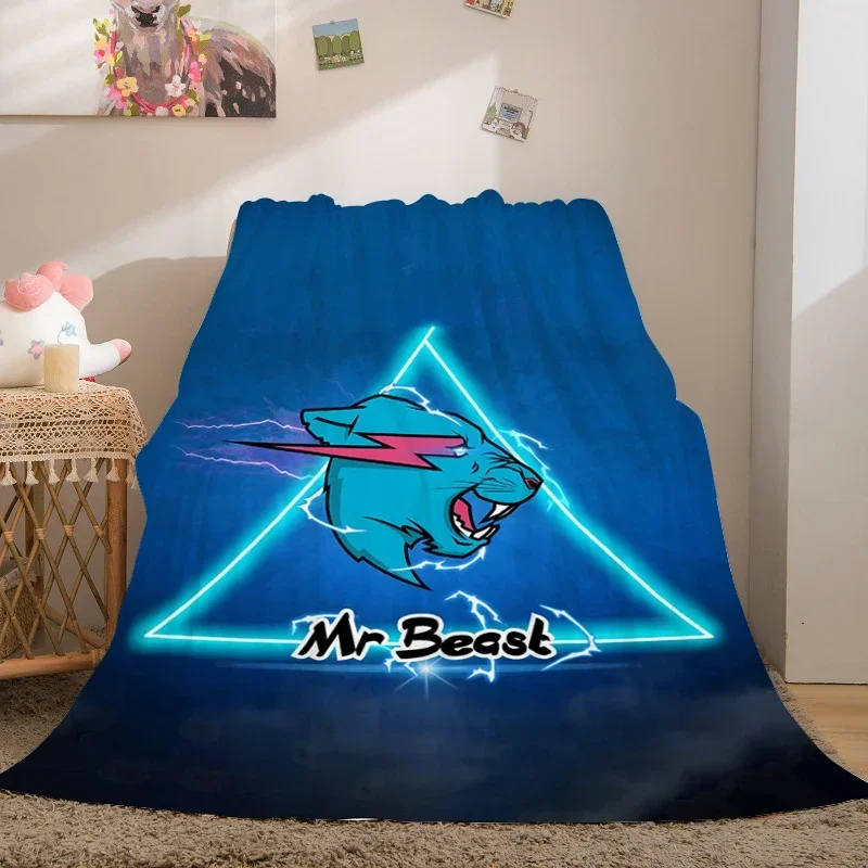 Sofa Blankets for Winter Mr B-Beasts Microfiber Bedding King Size Warm Bed Fleece Camping Custom Adult Fluffy Soft Blankets