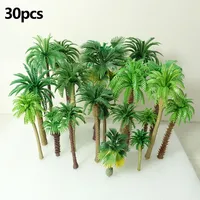 30Pcs Coconut Palm Tree Miniature Plant Pots Bonsai Craft Micro Landscape DIY Park Rainforest Train Decoration Scenery Model