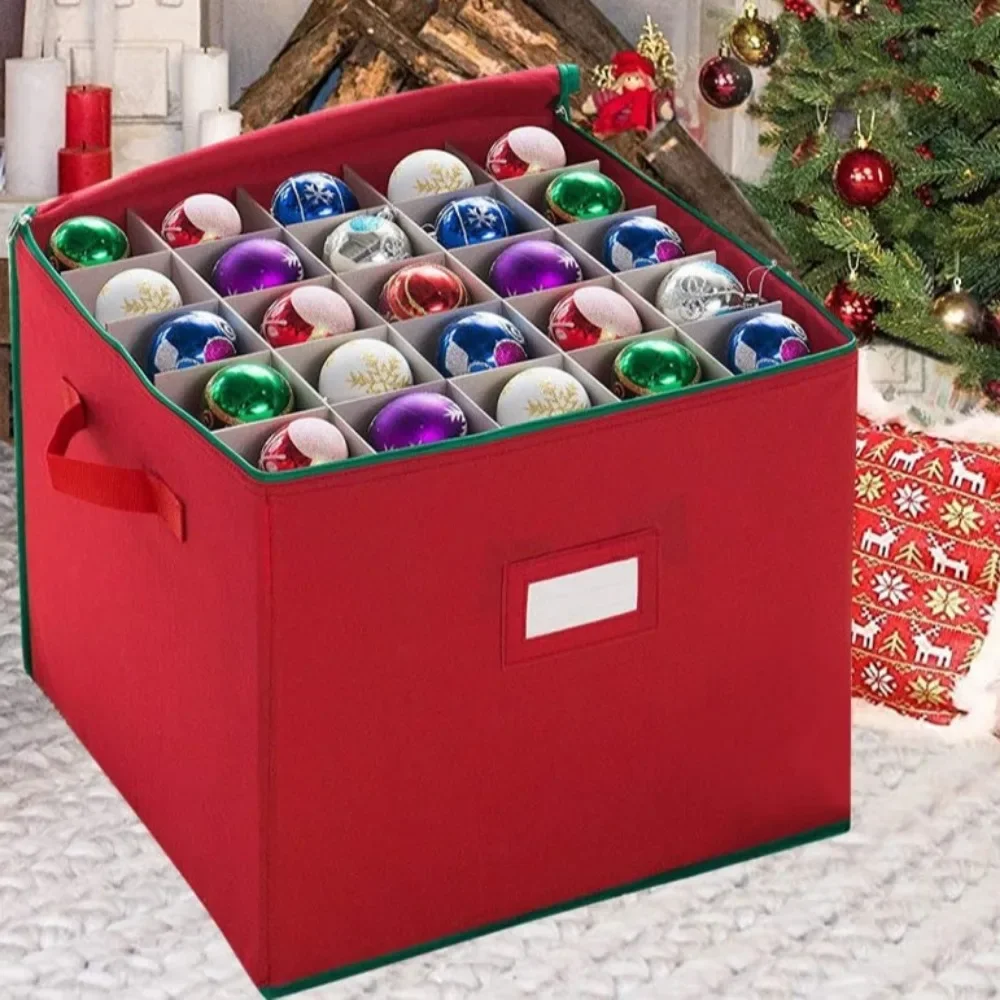 Christmas Storage Box Compartment Container Adjustable 75 Ornaments Accessories Storage Bag