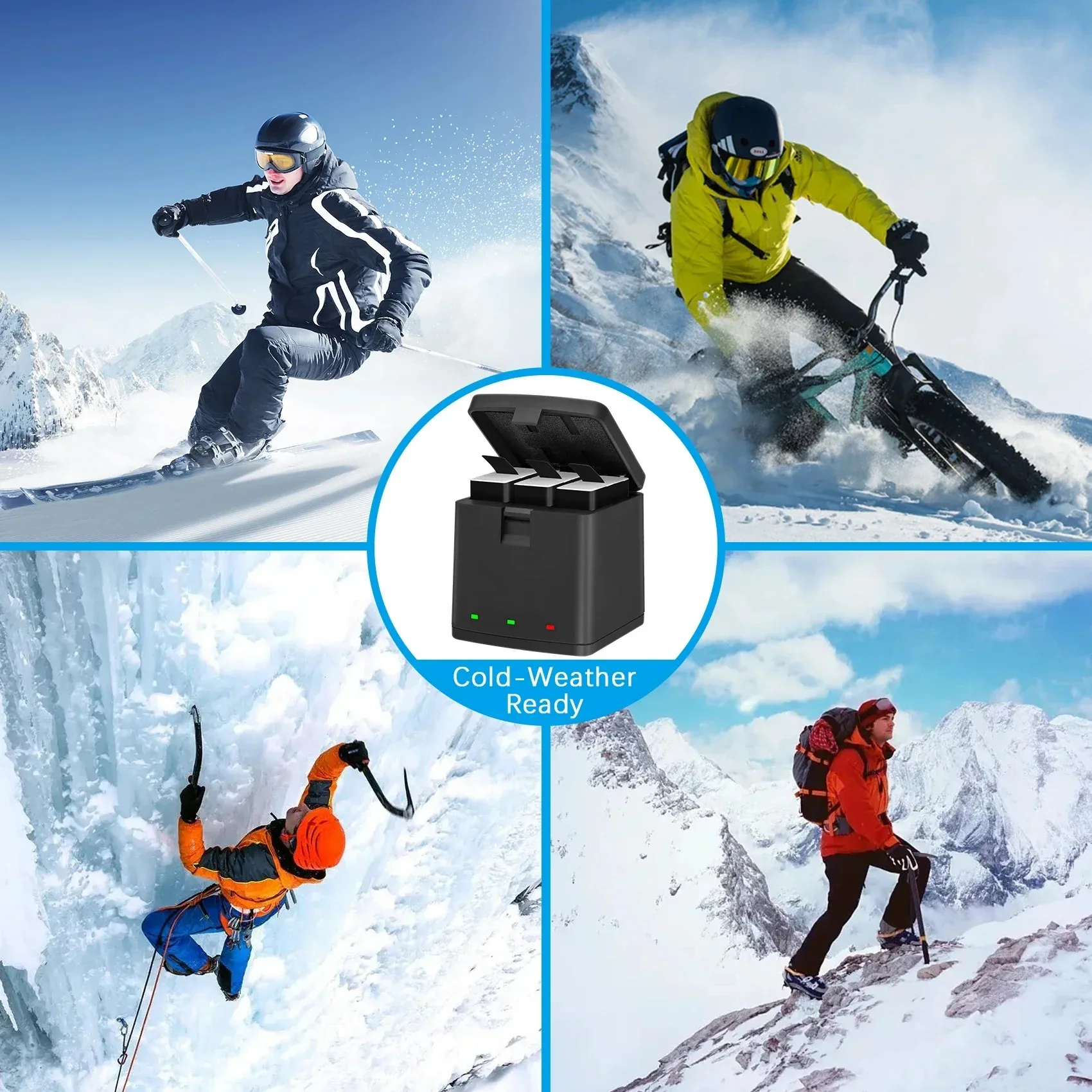Akumulator do GoPro Hero 12 11 10 9 Motion Camera 1800 mAh Akumulator 3 gniazda Ładowarka LED Pudełko do przechowywania GoPro — zdjęcie produktu 6
