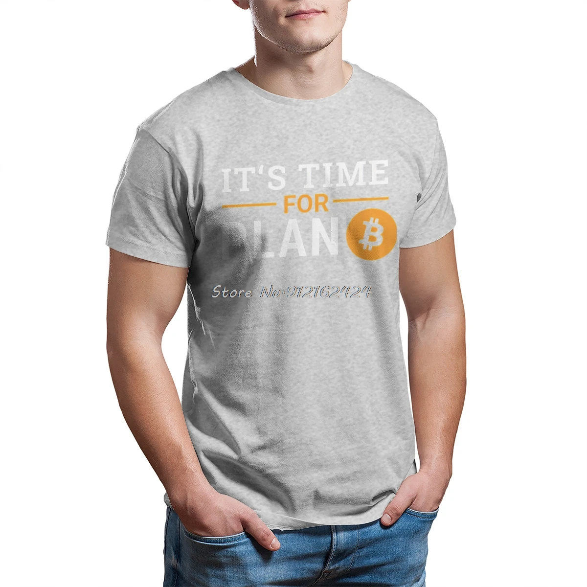 It's Time For Plan B Bitcoin  T Shirt Men T Shirt Summer  Cotton T-shirt Cotton Tshirt Tees Streetwear